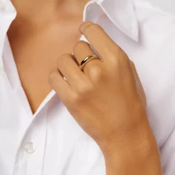Discount Slim Curve Dome Ring in Gold Best Friend Gifts | 18k Fine Gold Plated
