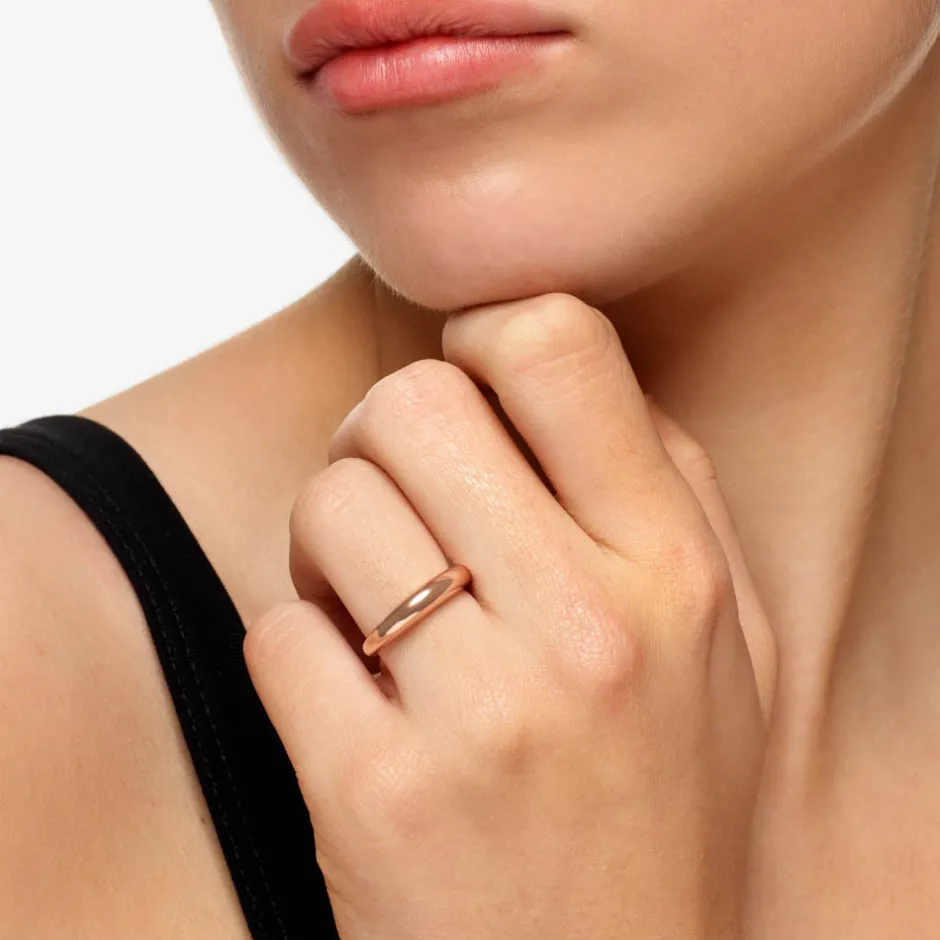 Discount Slim Curve Dome Ring in Rose Gold 18k Fine Rose Gold Plated | Rings