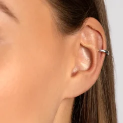Hot Slim Curve Single Ear Cuff in Silver Gifts For Him | 925 Sterling Silver