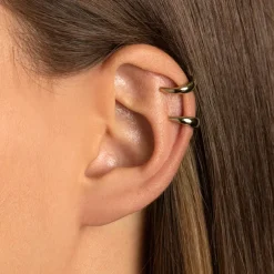Clearance Slim Curve Single Ear Cuff in Gold Gifts For Him | 18k Fine Gold Plated
