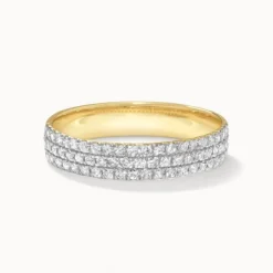 Fashion Slim Diamond Pave Boyfriend Ring in 10k Gold Gifts For Her | Natural Diamonds