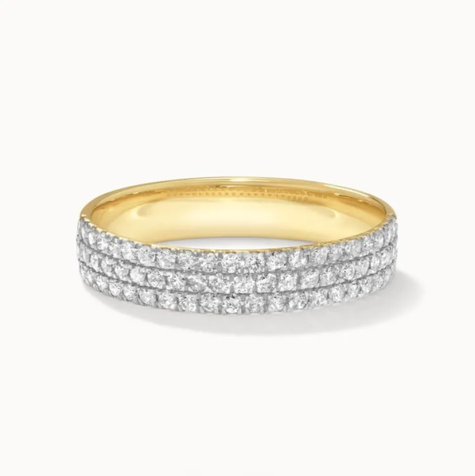Fashion Slim Diamond Pave Boyfriend Ring in 10k Gold Gifts For Her | Natural Diamonds