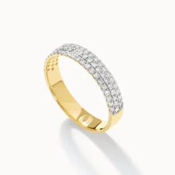 Fashion Slim Diamond Pave Boyfriend Ring in 10k Gold Gifts For Her | Natural Diamonds