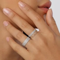 Fashion Slim Diamond Pave Boyfriend Ring in 10k Gold Gifts For Her | Natural Diamonds