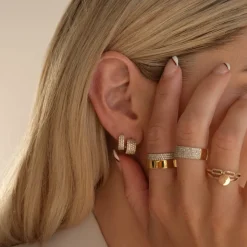Fashion Slim Diamond Pave Boyfriend Ring in 10k Gold Gifts For Her | Natural Diamonds