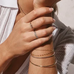 Fashion Slim Diamond Pave Boyfriend Ring in 10k Gold Gifts For Her | Natural Diamonds