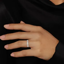 Fashion Slim Diamond Pave Boyfriend Ring in 10k Gold Gifts For Her | Natural Diamonds
