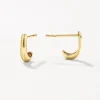 New Slim Dome Huggie Stud Earrings in 10k Gold Earrings | Studs