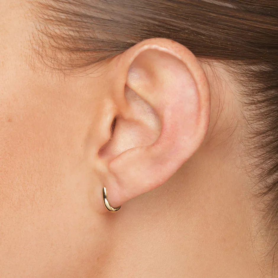 New Slim Dome Huggie Stud Earrings in 10k Gold Earrings | Studs