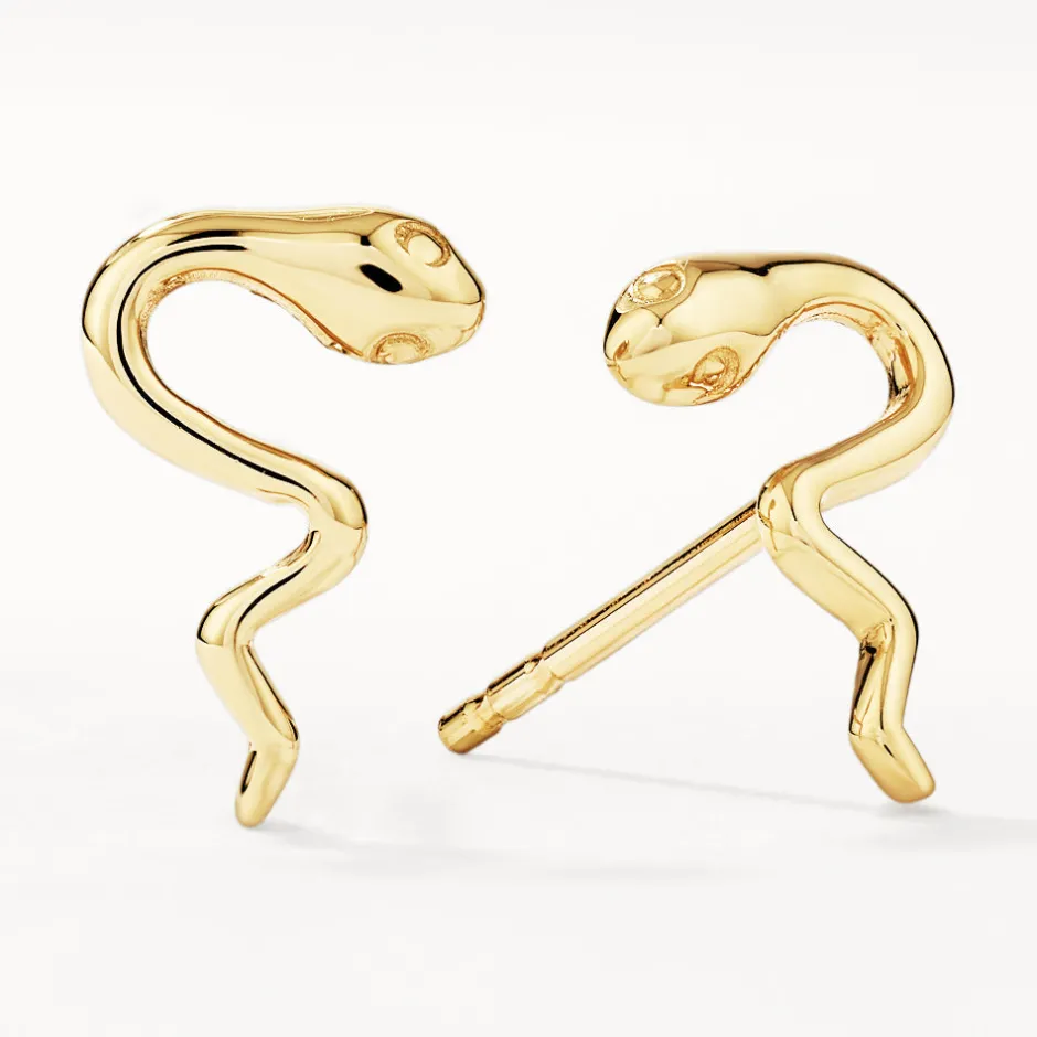 Discount Snake Stud Earrings in 10k Gold Earrings | Studs