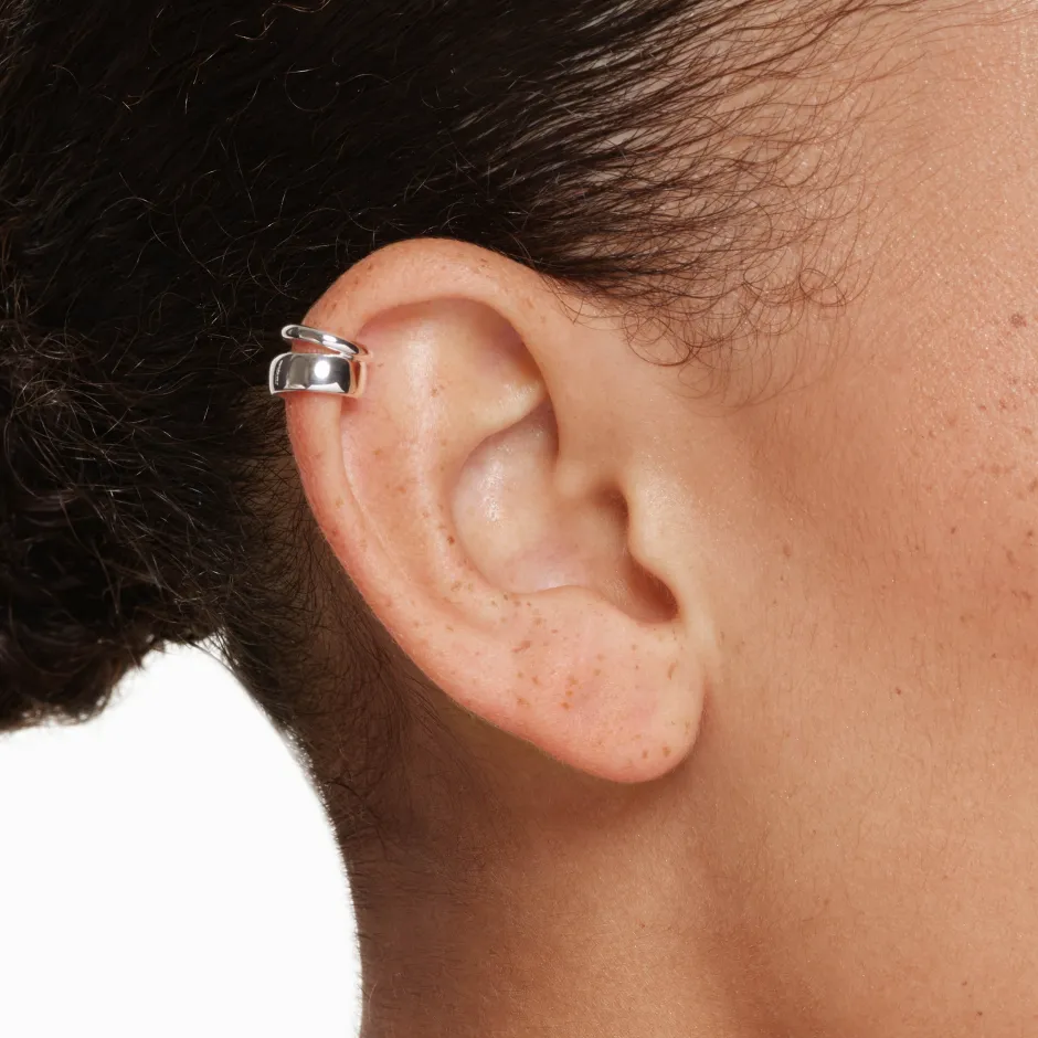 Discount Split Band Single Ear Cuff in Silver 925 Sterling Silver | Earrings