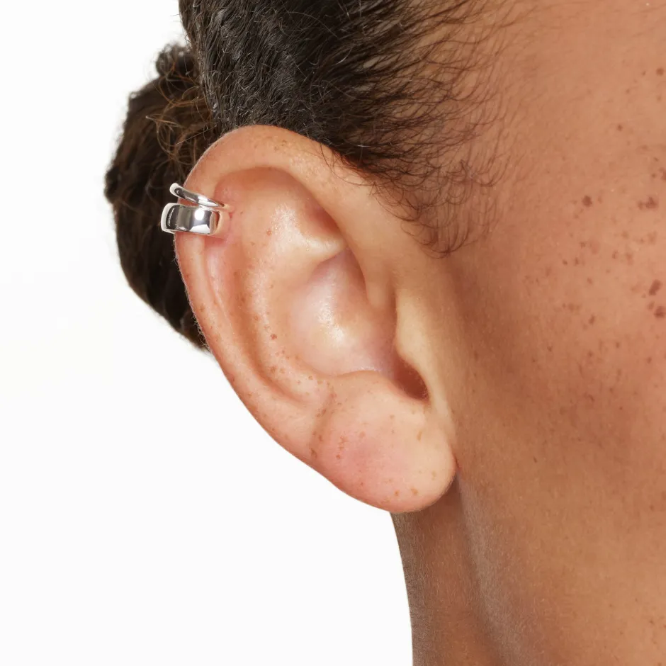 Discount Split Band Single Ear Cuff in Silver 925 Sterling Silver | Earrings