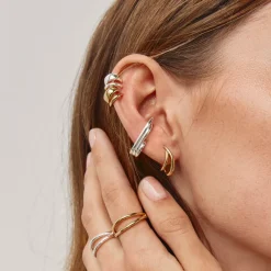 Discount Split Band Single Ear Cuff in Silver 925 Sterling Silver | Earrings