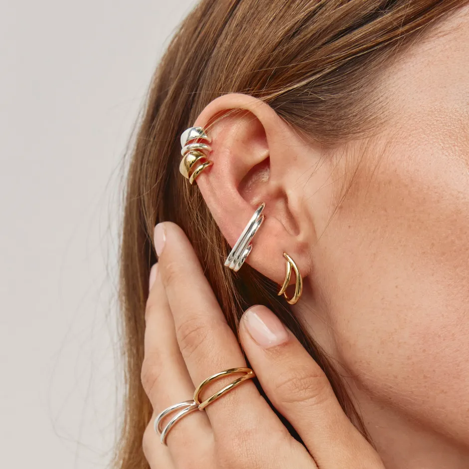 Discount Split Band Single Ear Cuff in Silver 925 Sterling Silver | Earrings