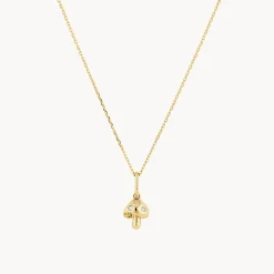 Outlet Spotted Mushroom Pendant Necklace in 10k Gold Laboratory-grown Diamonds | Necklaces & Pendants