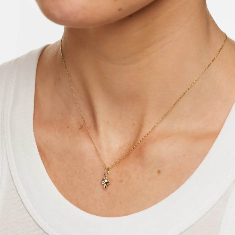 Outlet Spotted Mushroom Pendant Necklace in 10k Gold Laboratory-grown Diamonds | Necklaces & Pendants
