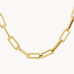 Online Square Boyfriend Paperclip Chain Necklace in Gold Gifts For Him | 18k Fine Gold Plated