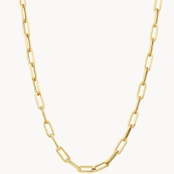 Online Square Boyfriend Paperclip Chain Necklace in Gold Gifts For Him | 18k Fine Gold Plated