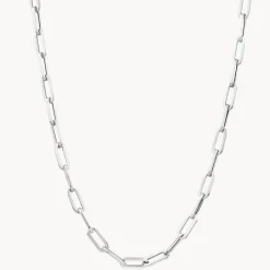 Hot Square Boyfriend Paperclip Chain Necklace in Silver Gifts For Him | 925 Sterling Silver