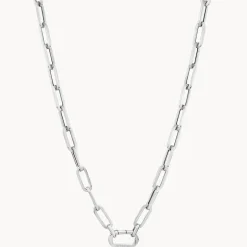 Hot Square Boyfriend Paperclip Chain Necklace in Silver Gifts For Him | 925 Sterling Silver