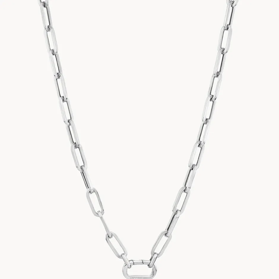 Hot Square Boyfriend Paperclip Chain Necklace in Silver Gifts For Him | 925 Sterling Silver