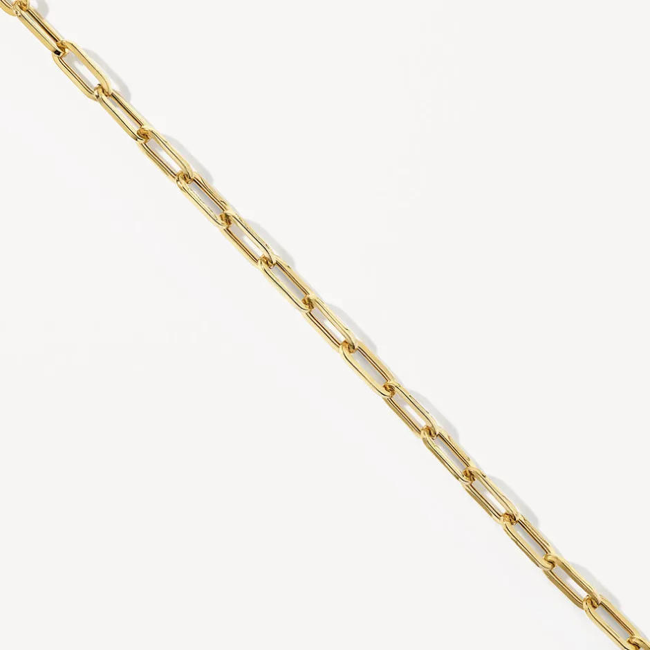 Online Square Boyfriend Paperclip Chain Necklace in Gold Gifts For Him | 18k Fine Gold Plated