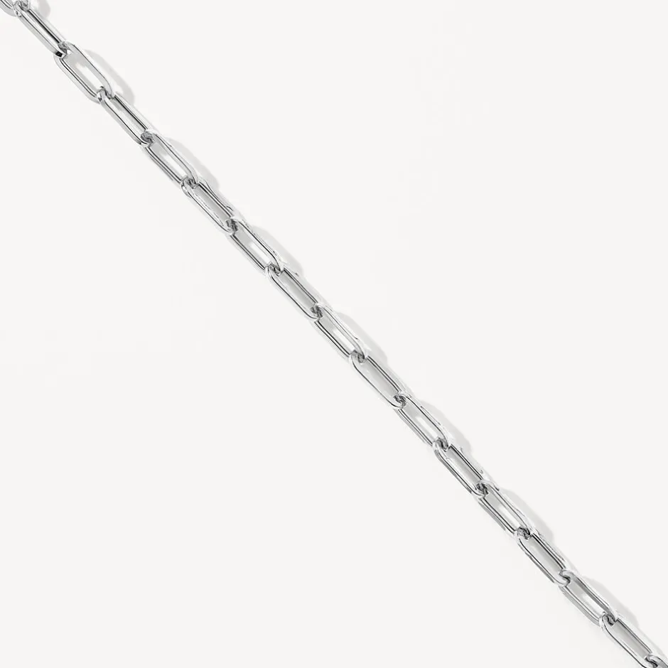 Hot Square Boyfriend Paperclip Chain Necklace in Silver Gifts For Him | 925 Sterling Silver
