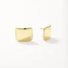 Hot Square Dome Stud Earrings in Gold 18k Fine Gold Plated | Earrings