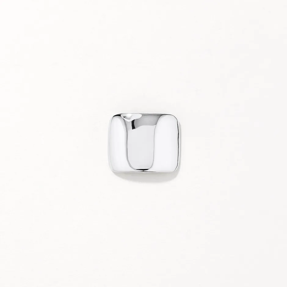 Hot Square Dome Stud Earrings in Silver 925 Sterling Silver | Earrings