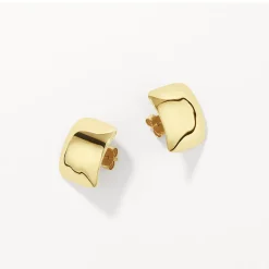 Hot Square Dome Stud Earrings in Gold 18k Fine Gold Plated | Earrings