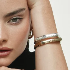 Fashion Square Edge Bangle in Gold Gifts For Him | 18k Fine Gold Plated