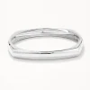 New Square Edge Bangle in Silver Gifts For Him | 925 Sterling Silver