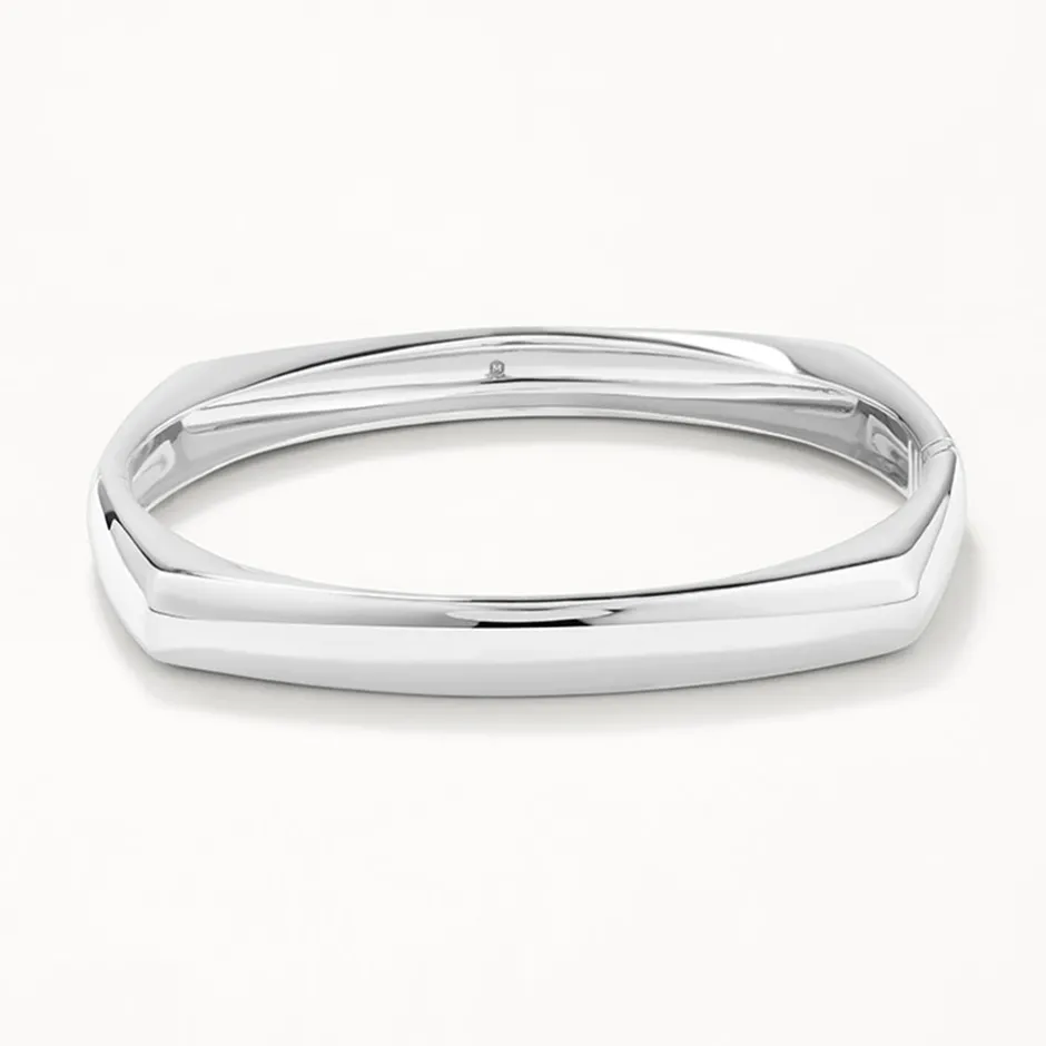 New Square Edge Bangle in Silver Gifts For Him | 925 Sterling Silver
