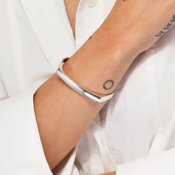 New Square Edge Bangle in Silver Gifts For Him | 925 Sterling Silver