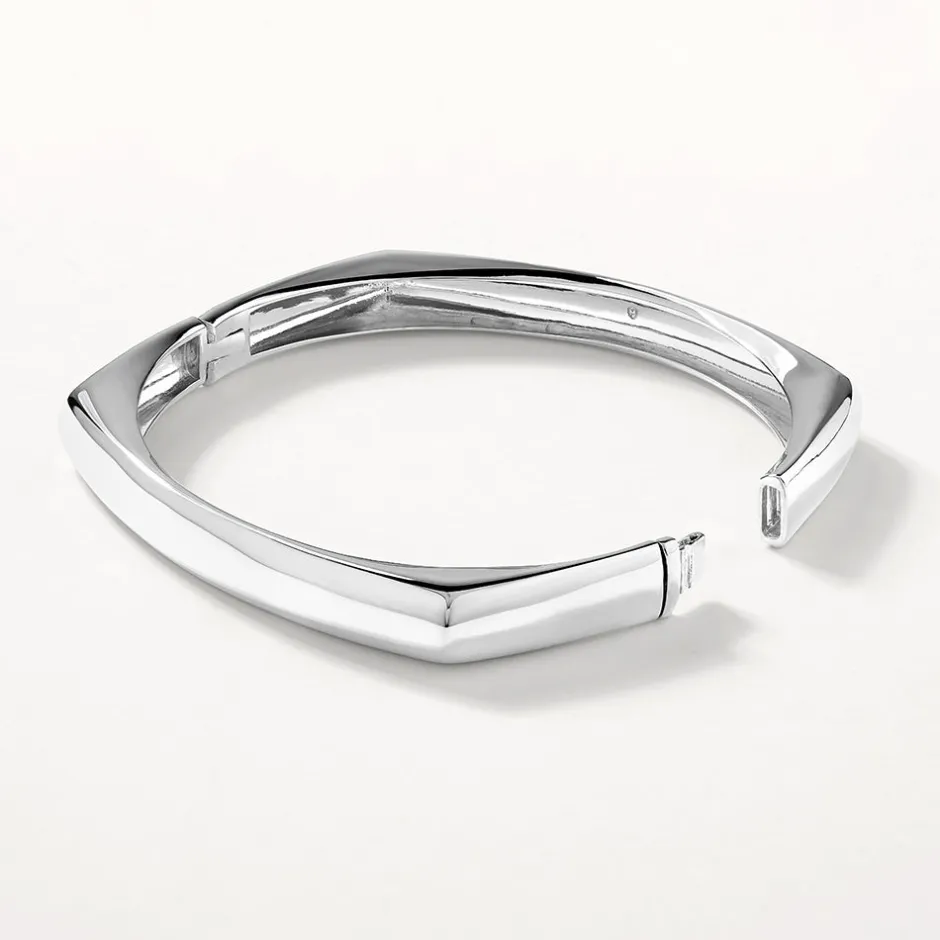 New Square Edge Bangle in Silver Gifts For Him | 925 Sterling Silver