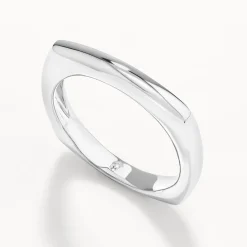 Clearance Square Edge Ring in Silver Gifts For Him | 925 Sterling Silver