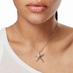 Hot Starfish Pendant Necklace in Silver Symbolic Jewellery | Under $150