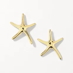 Online Starfish Stud Earrings in Gold Symbolic Jewellery | 18k Fine Gold Plated
