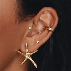 Online Starfish Stud Earrings in Gold Symbolic Jewellery | 18k Fine Gold Plated