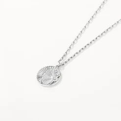 Sale Sun And Moon Pendant Necklace in Silver Gifts For Her | 925 Sterling Silver