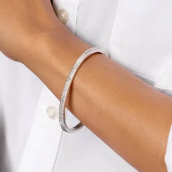 Best Textured Bangle in Silver Gifts For Him | 925 Sterling Silver