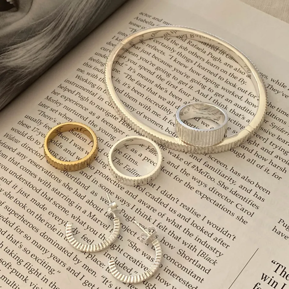 Best Textured Bangle in Silver Gifts For Him | 925 Sterling Silver