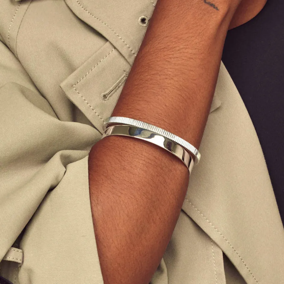 Best Textured Bangle in Silver Gifts For Him | 925 Sterling Silver