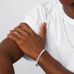Best Textured Bangle in Silver Gifts For Him | 925 Sterling Silver