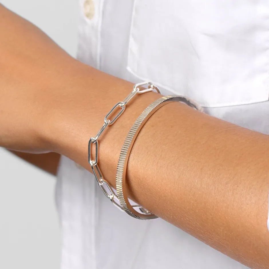 Best Textured Bangle in Silver Gifts For Him | 925 Sterling Silver