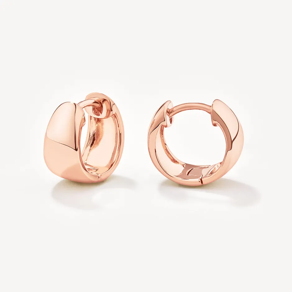 Fashion Thick Dome Huggies in Rose Gold Best Friend Gifts | Under $150