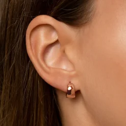 Fashion Thick Dome Huggies in Rose Gold Best Friend Gifts | Under $150