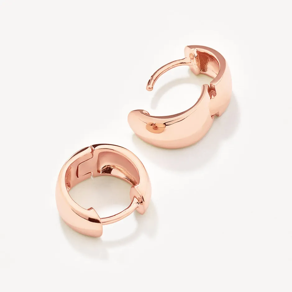 Fashion Thick Dome Huggies in Rose Gold Best Friend Gifts | Under $150
