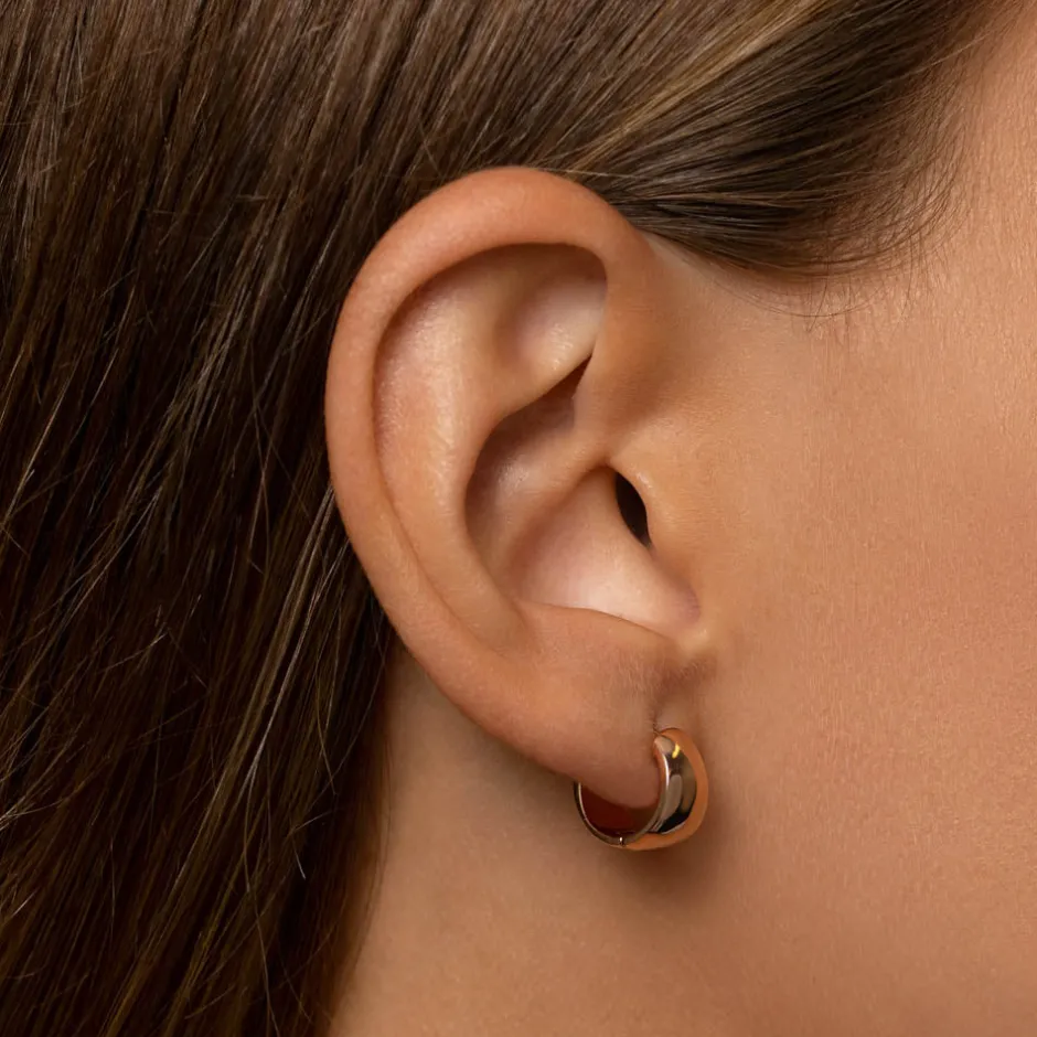 Fashion Thick Dome Huggies in Rose Gold Best Friend Gifts | Under $150