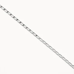 New Thin Flat Curb Chain Necklace in Silver Gifts For Him | 925 Sterling Silver